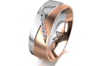 Ring 18 Karat Rotgold/950 Platin 7.0 mm l&auml;ngsmatt 6...