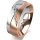 Ring 18 Karat Rotgold/950 Platin 7.0 mm l&auml;ngsmatt 6 Brillanten G vs Gesamt 0,080ct