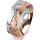 Ring 18 Karat Rotgold/950 Platin 7.0 mm diamantmatt 6 Brillanten G vs Gesamt 0,080ct