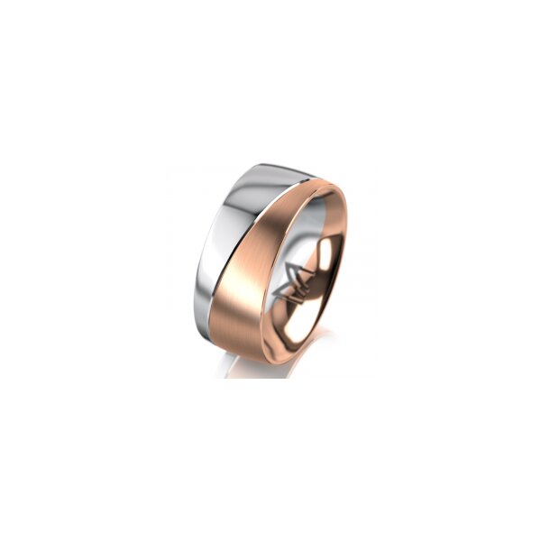 Ring 18 Karat Rotgold/950 Platin 8.0 mm längsmatt