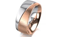 Ring 18 Karat Rotgold/950 Platin 8.0 mm sandmatt