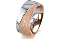 Ring 18 Karat Rotgold/950 Platin 8.0 mm kreismatt
