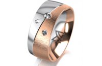 Ring 18 Karat Rotgold/950 Platin 8.0 mm sandmatt 3...