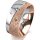 Ring 18 Karat Rotgold/950 Platin 8.0 mm kristallmatt 3 Brillanten G vs Gesamt 0,080ct