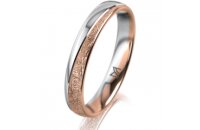 Ring 18 Karat Rot-/Weissgold 3.5 mm kristallmatt