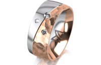 Ring 18 Karat Rotgold/950 Platin 8.0 mm diamantmatt 3...