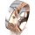 Ring 18 Karat Rotgold/950 Platin 8.0 mm diamantmatt 3 Brillanten G vs Gesamt 0,080ct