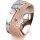 Ring 18 Karat Rotgold/950 Platin 8.0 mm kreismatt 5 Brillanten G vs Gesamt 0,115ct