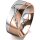 Ring 18 Karat Rotgold/950 Platin 8.0 mm poliert 7 Brillanten G vs Gesamt 0,095ct