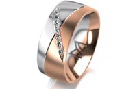 Ring 18 Karat Rotgold/950 Platin 8.0 mm l&auml;ngsmatt 7...