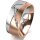 Ring 18 Karat Rotgold/950 Platin 8.0 mm l&auml;ngsmatt 7 Brillanten G vs Gesamt 0,095ct