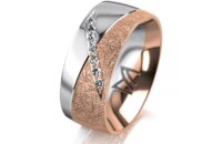 Ring 18 Karat Rotgold/950 Platin 8.0 mm kristallmatt 7...