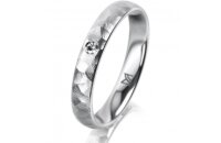 Ring 14 Karat Weissgold 3.5 mm diamantmatt 1 Brillant G...
