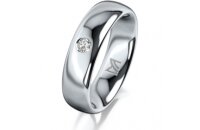 Ring Platin 950 5.5 mm poliert 1 Brillant G vs 0,065ct