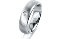 Ring Platin 950 5.5 mm sandmatt 1 Brillant G vs 0,065ct