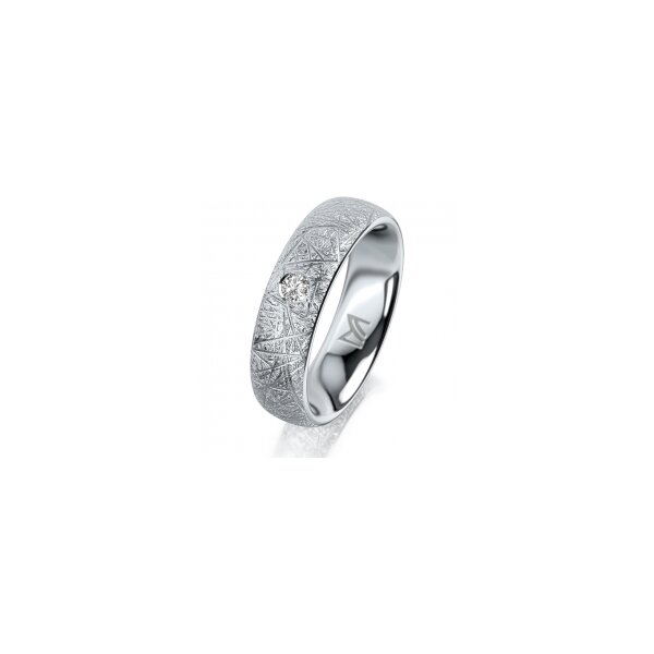Ring Platin 950 5.5 mm kristallmatt 1 Brillant G vs 0,065ct