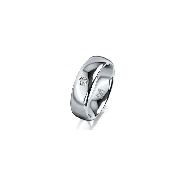 Ring Platin 950 6.0 mm poliert 1 Brillant G vs 0,065ct