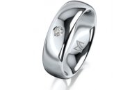 Ring Platin 950 6.0 mm poliert 1 Brillant G vs 0,065ct