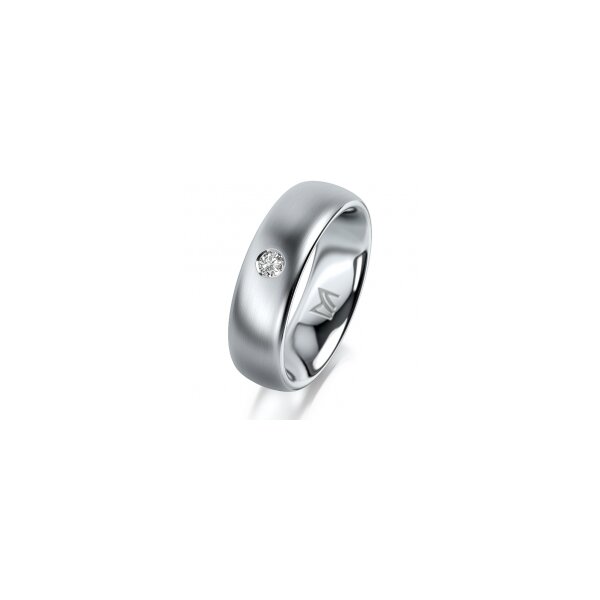 Ring Platin 950 6.0 mm l&auml;ngsmatt 1 Brillant G vs 0,065ct