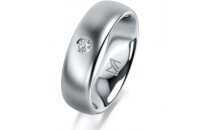 Ring Platin 950 6.0 mm l&auml;ngsmatt 1 Brillant G vs...