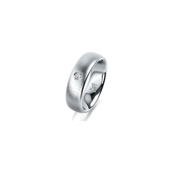 Ring Platin 950 6.0 mm sandmatt 1 Brillant G vs 0,065ct