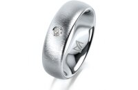 Ring Platin 950 6.0 mm sandmatt 1 Brillant G vs 0,065ct