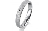 Ring 18 Karat Weissgold 3.5 mm kreismatt 1 Brillant G vs...