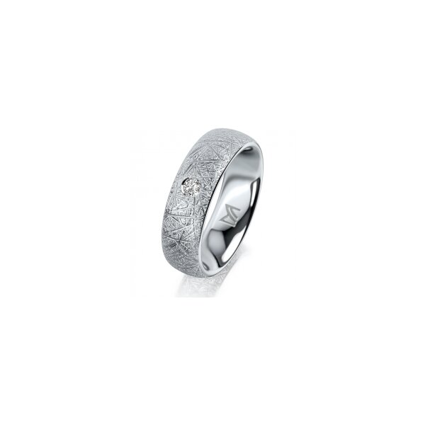 Ring Platin 950 6.0 mm kristallmatt 1 Brillant G vs 0,065ct