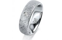 Ring Platin 950 6.0 mm kristallmatt 1 Brillant G vs 0,065ct