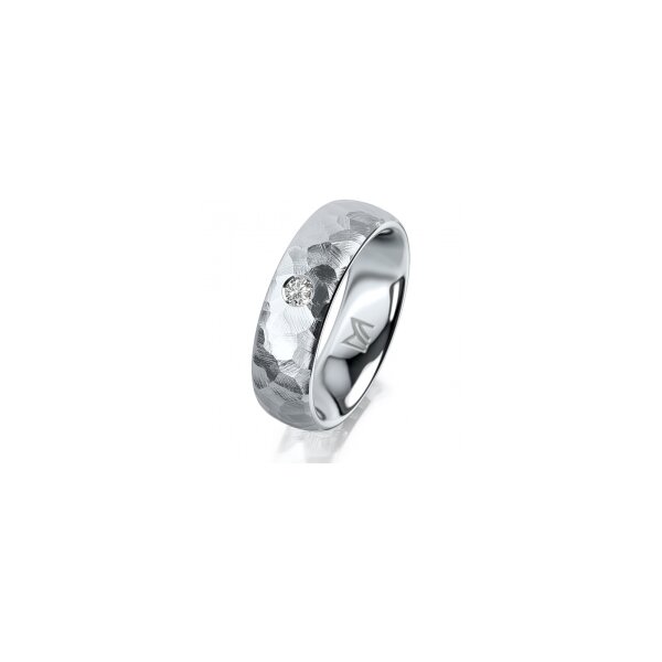 Ring Platin 950 6.0 mm diamantmatt 1 Brillant G vs 0,065ct