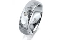 Ring Platin 950 6.0 mm diamantmatt 1 Brillant G vs 0,065ct