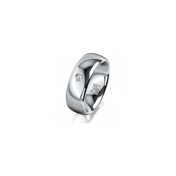 Ring Platin 950 7.0 mm poliert 1 Brillant G vs 0,065ct
