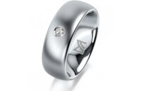 Ring Platin 950 7.0 mm l&auml;ngsmatt 1 Brillant G vs...
