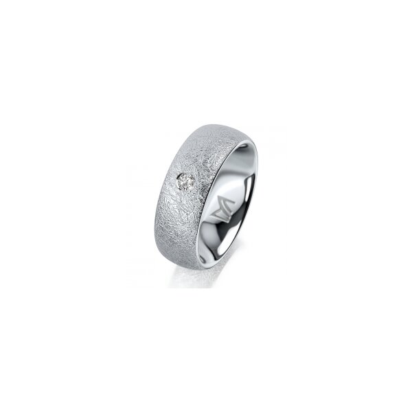 Ring Platin 950 7.0 mm kreismatt 1 Brillant G vs 0,065ct