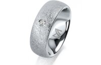 Ring Platin 950 7.0 mm kreismatt 1 Brillant G vs 0,065ct