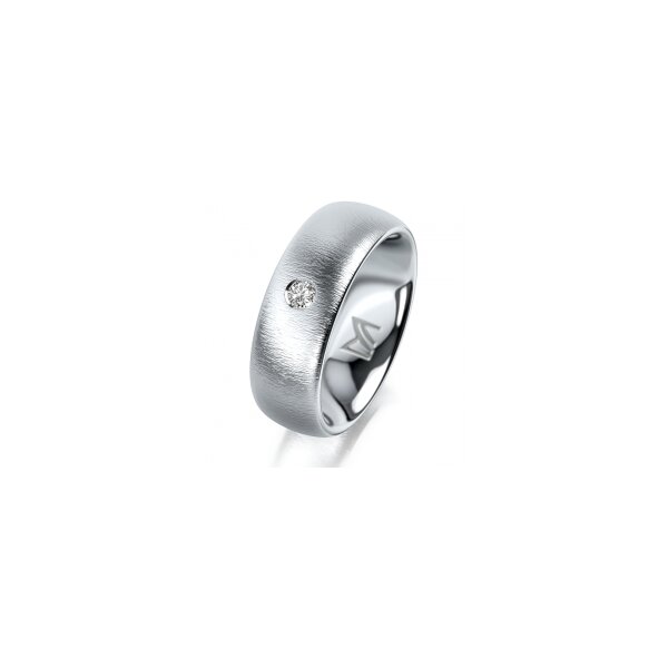 Ring Platin 950 7.0 mm sandmatt 1 Brillant G vs 0,065ct