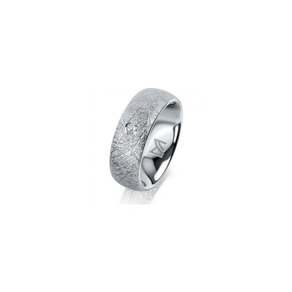 Ring Platin 950 7.0 mm kristallmatt 1 Brillant G vs 0,065ct
