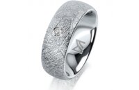 Ring Platin 950 7.0 mm kristallmatt 1 Brillant G vs 0,065ct