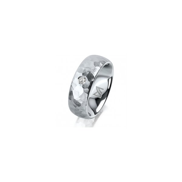 Ring Platin 950 7.0 mm diamantmatt 1 Brillant G vs 0,065ct