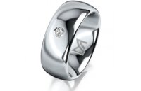 Ring Platin 950 8.0 mm poliert 1 Brillant G vs 0,065ct