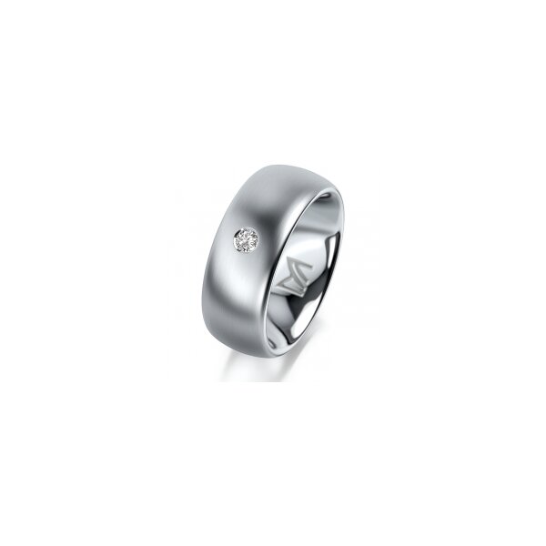Ring Platin 950 8.0 mm l&auml;ngsmatt 1 Brillant G vs 0,065ct