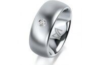 Ring Platin 950 8.0 mm l&auml;ngsmatt 1 Brillant G vs...