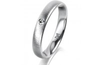 Ring 18 Karat Weissgold 3.5 mm sandmatt 1 Brillant G vs...