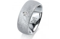 Ring Platin 950 8.0 mm kreismatt 1 Brillant G vs 0,065ct