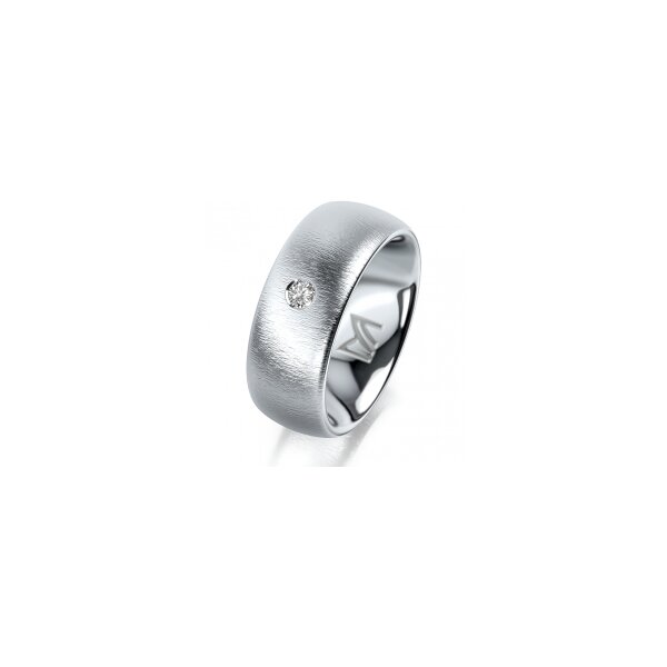 Ring Platin 950 8.0 mm sandmatt 1 Brillant G vs 0,065ct