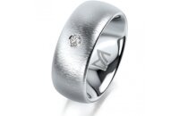Ring Platin 950 8.0 mm sandmatt 1 Brillant G vs 0,065ct