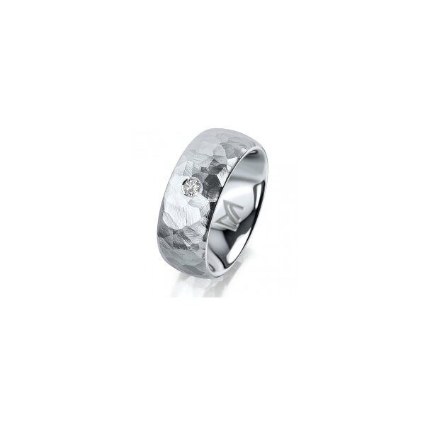 Ring Platin 950 8.0 mm diamantmatt 1 Brillant G vs 0,065ct
