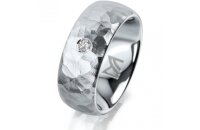 Ring Platin 950 8.0 mm diamantmatt 1 Brillant G vs 0,065ct
