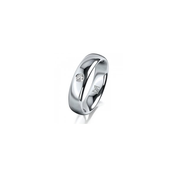 Ring Platin 950 5.0 mm poliert 1 Brillant G vs 0,065ct