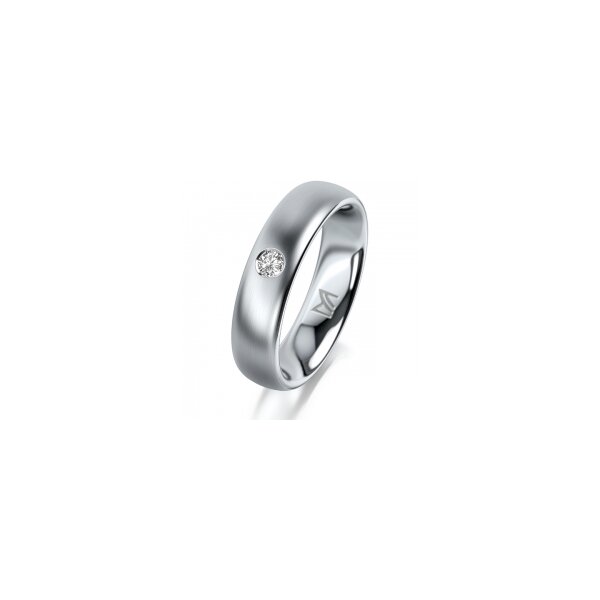 Ring Platin 950 5.0 mm l&auml;ngsmatt 1 Brillant G vs 0,065ct